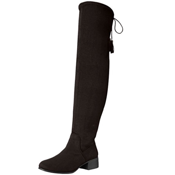 Black Over-The-Knee Tassel Stretchy Boots - Picture 5 of 5